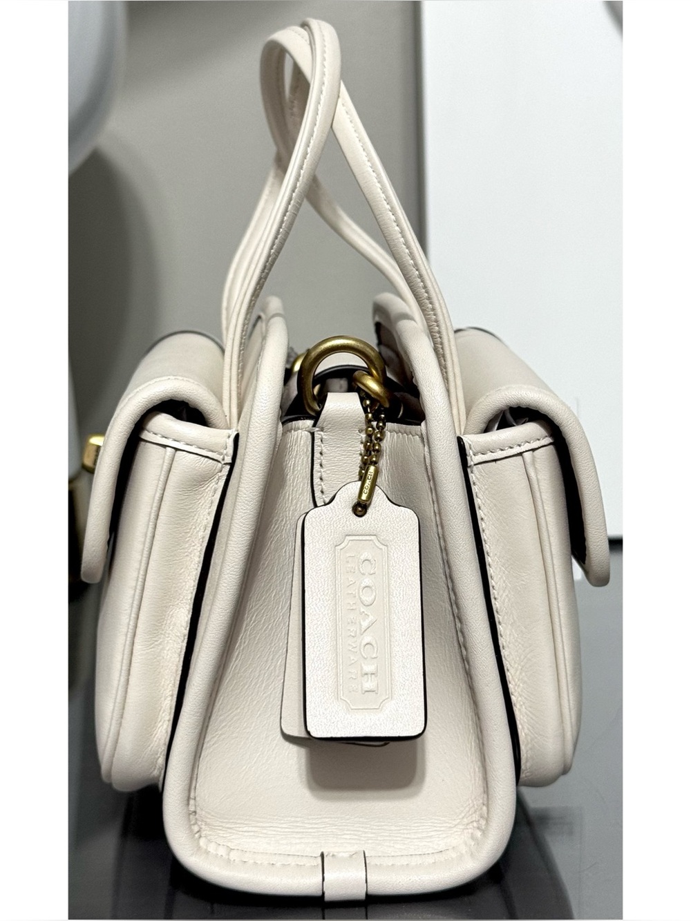 COACH Safari Tote Crossbody Bag, CHALK - Picture 5 of 11